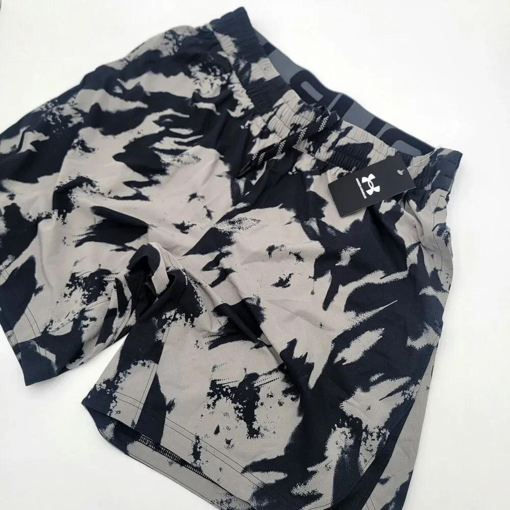 Under Armour Men's UA Elevated Woven Printed Black Camo Shorts 1382109-294 sz XL